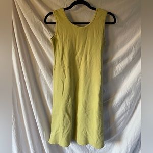 Chartreuse waffle textured mini dress